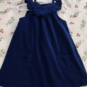 Ralph Lauren School dress   Ruffle Neck & Embroidered” RL”Pocket Dress